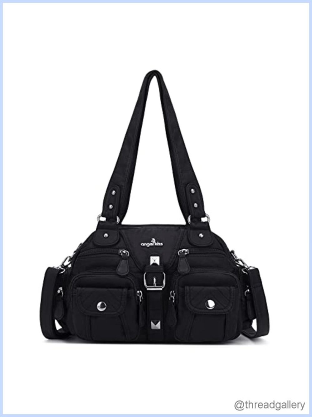 Washed PU Leather Hobo Crossbody Bag Convertible Shoulder Purse Removable Strap